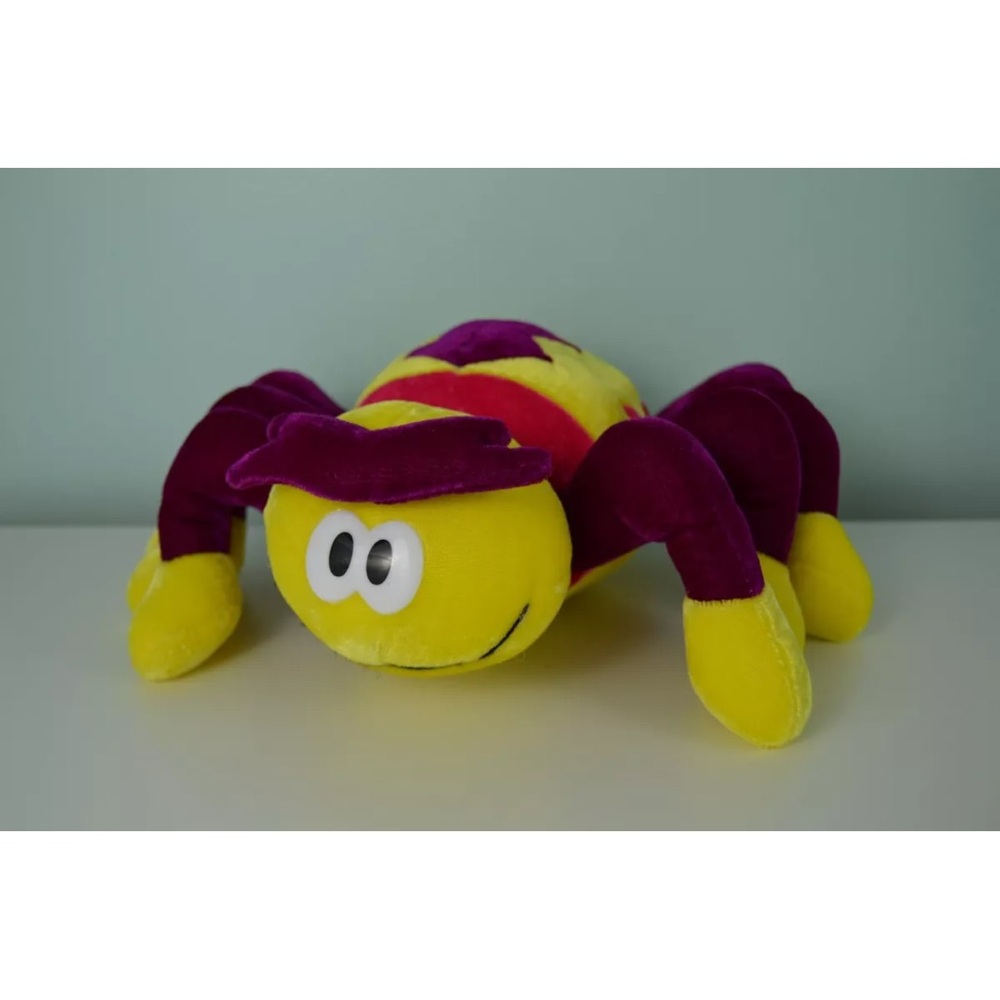 BJ Toy Co Spider Plush Stuffed Animal Yellow Pink Burgundy Bug